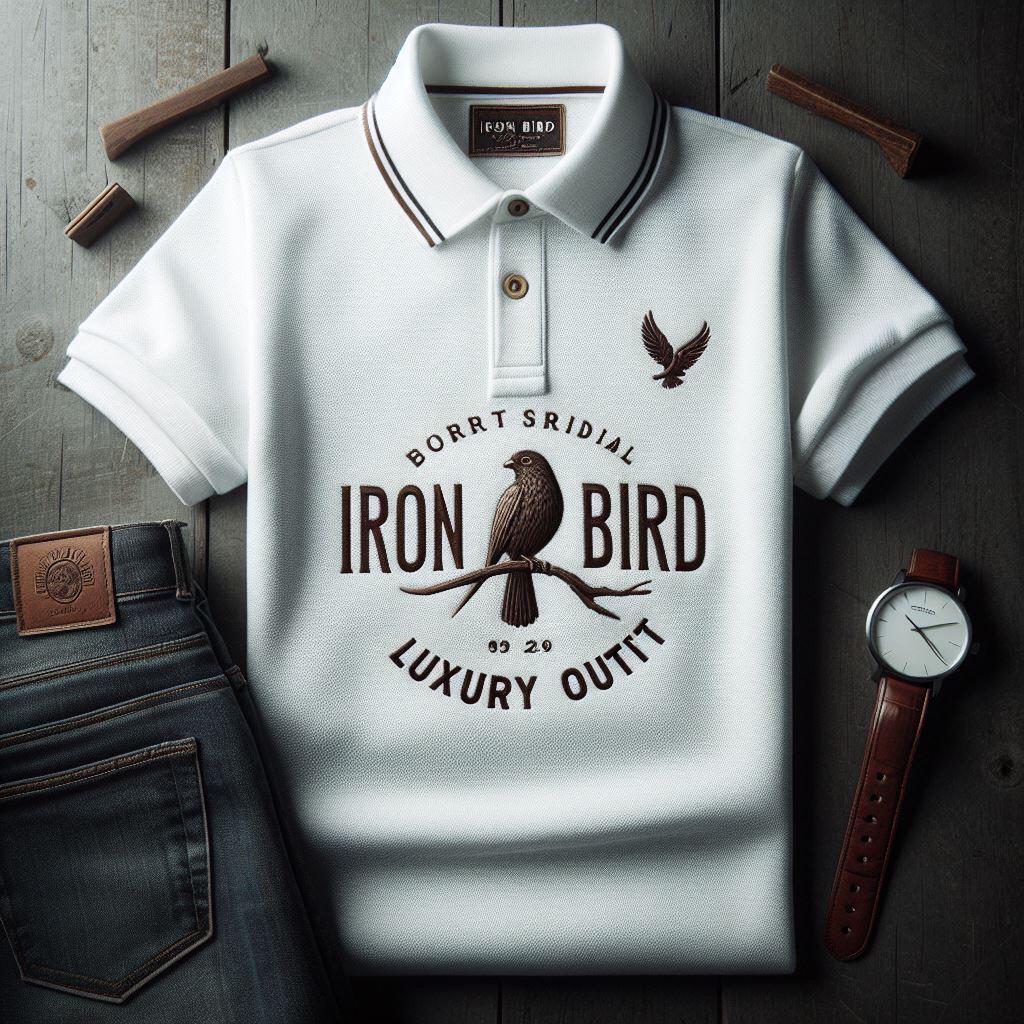 iron bird collar t-shirt with jeans and watch